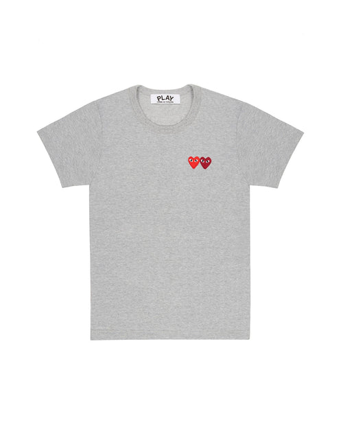 T226 UNISEX DOUBLE HEART T-SHIRT / GREY