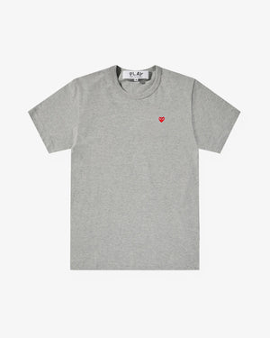 T306 UNISEX MINI RED HEART T-SHIRT / GREY