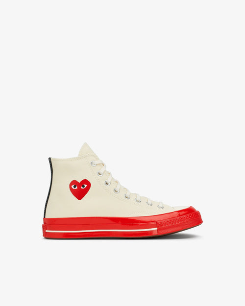 CHUCK TAYLOR HIGH RED SOLE / WHITE