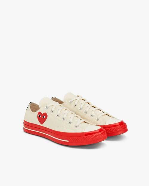 CHUCK TAYLOR LOW RED SOLE / WHITE