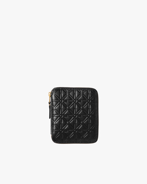 SA210E EMBOSSED FULL ZIP WALLET LARGE / BLACK