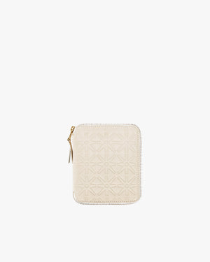 SA210E EMBOSSED FULL ZIP WALLET LARGE / OFF WHITE