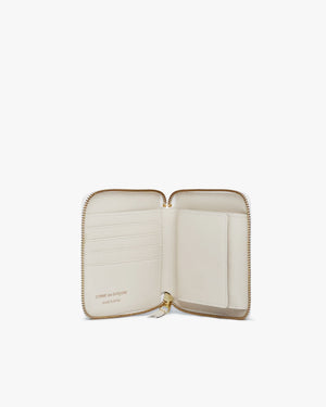 SA210E EMBOSSED FULL ZIP WALLET LARGE / OFF WHITE