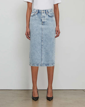 DENIM MIDI SKIRT / BLUE