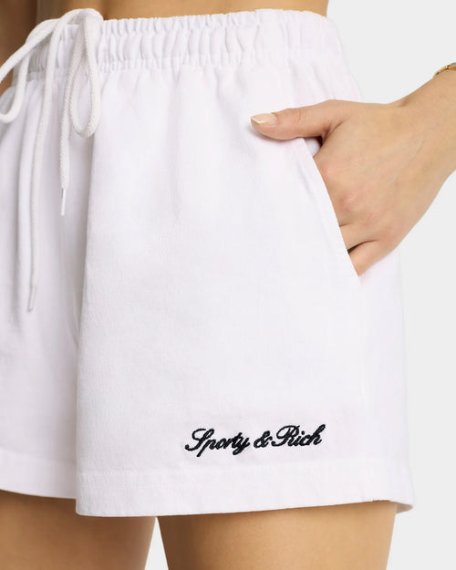 SYRACUSE EMBROIDERED DISCO SHORT / WHITE