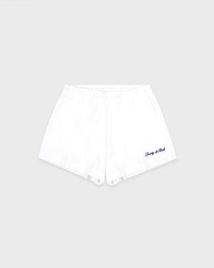 SYRACUSE EMBROIDERED DISCO SHORT / WHITE