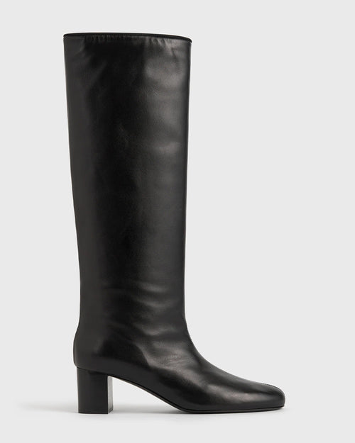 DOWNTOWN NAPPA KNEE-HIGH BOOTS / BLACK