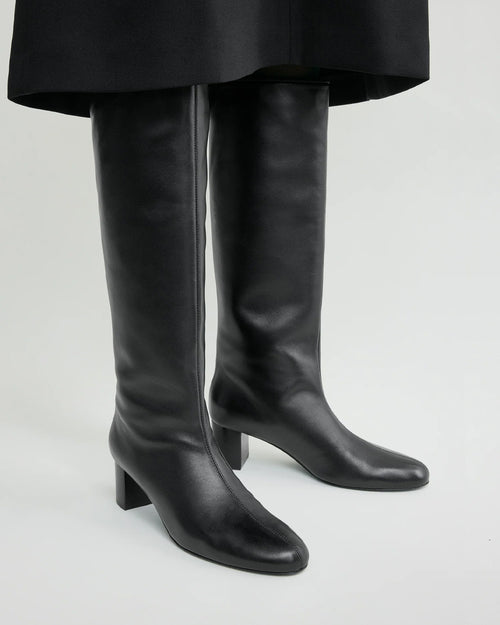 DOWNTOWN NAPPA KNEE-HIGH BOOTS / BLACK