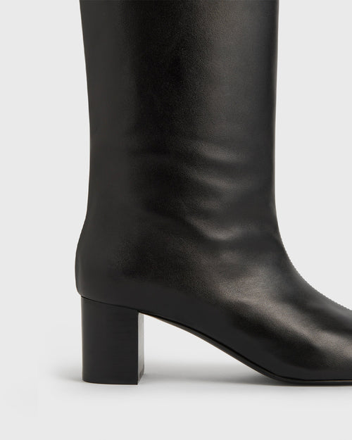 DOWNTOWN NAPPA KNEE-HIGH BOOTS / BLACK