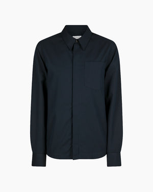 COTTON ZIP SHIRT / NAVY