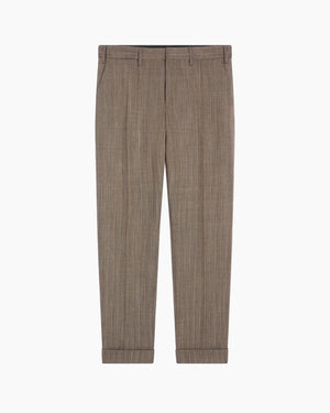 CUFFED WOOL PANTS / CEMENT