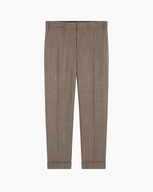 CUFFED WOOL PANTS / CEMENT