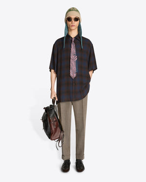 CUFFED WOOL PANTS / CEMENT