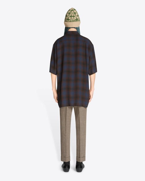 CUFFED WOOL PANTS / CEMENT