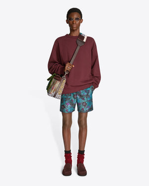 OVERSIZED COTTON SWEATSHIRT / BURGUNDY MELANGE