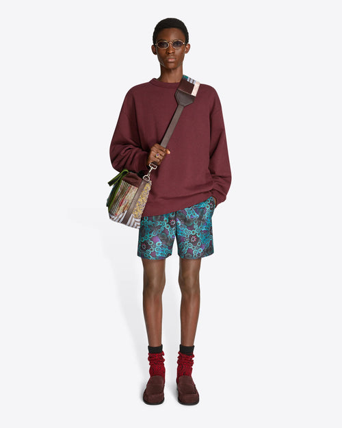 OVERSIZED COTTON SWEATSHIRT / BURGUNDY MELANGE