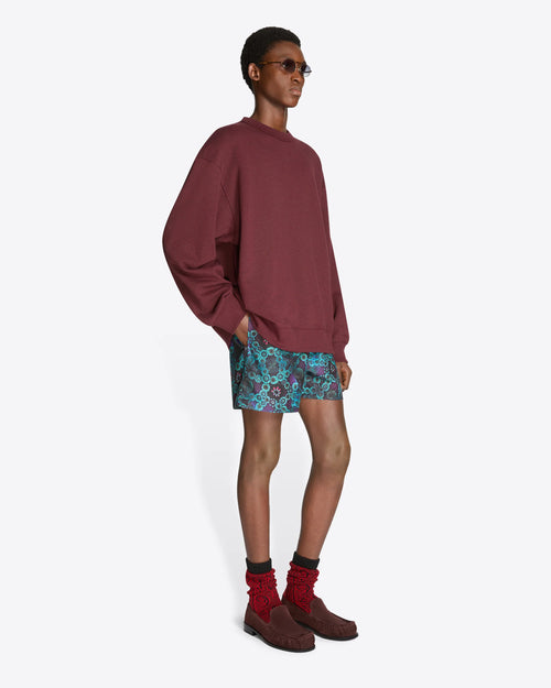 OVERSIZED COTTON SWEATSHIRT / BURGUNDY MELANGE