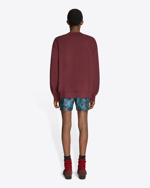 OVERSIZED COTTON SWEATSHIRT / BURGUNDY MELANGE