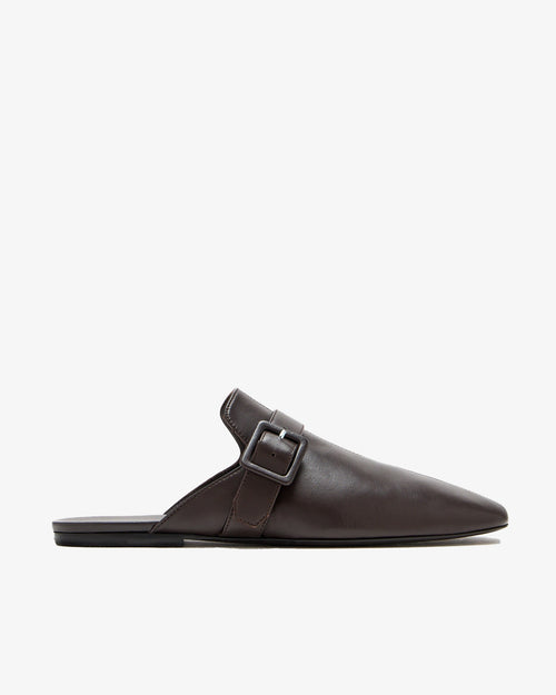 LEATHER MULE / DARK BROWN