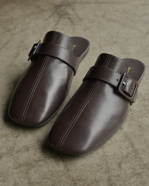 LEATHER MULE / DARK BROWN