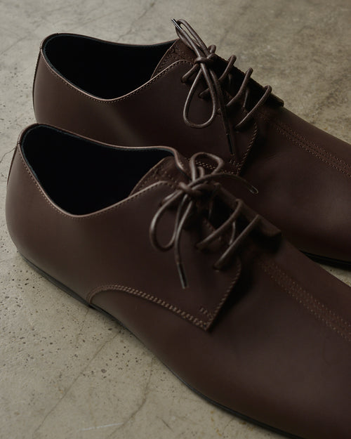 LEATHER OXFORD SHOES / DARK BROWN