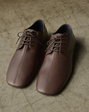 LEATHER OXFORD SHOES / DARK BROWN
