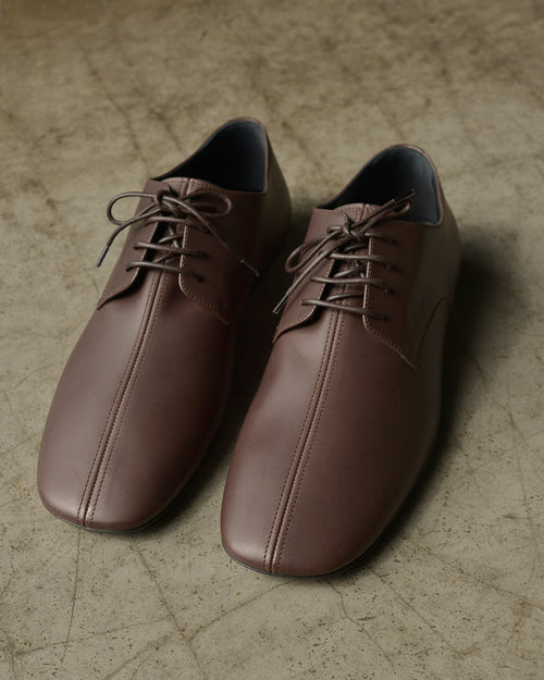 LEATHER OXFORD SHOES / DARK BROWN