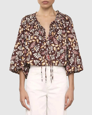 ENYA BLOUSE / MARRON