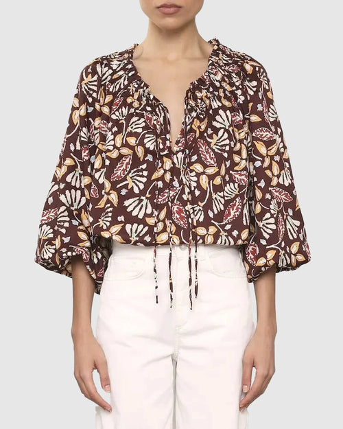 ENYA BLOUSE / MARRON