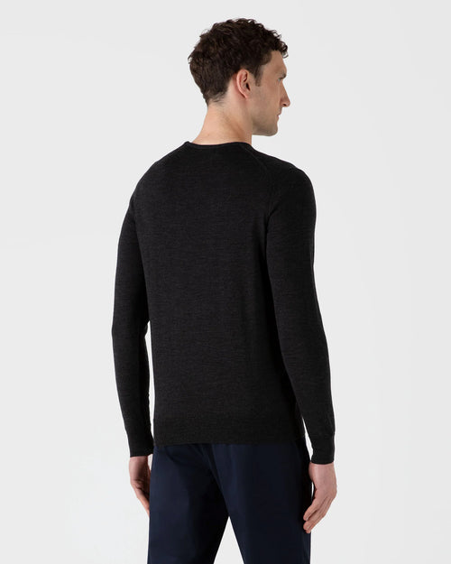 EXTRA FINE MERINO CREW NECK / CHARCOAL MELANGE