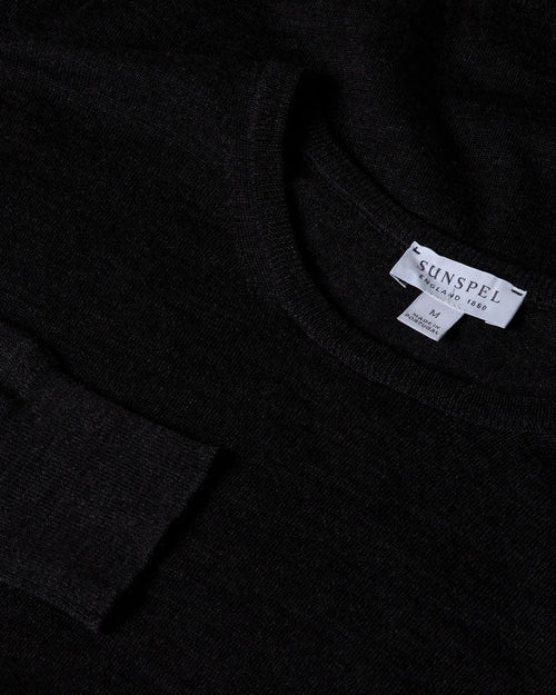 EXTRA FINE MERINO CREW NECK / CHARCOAL MELANGE