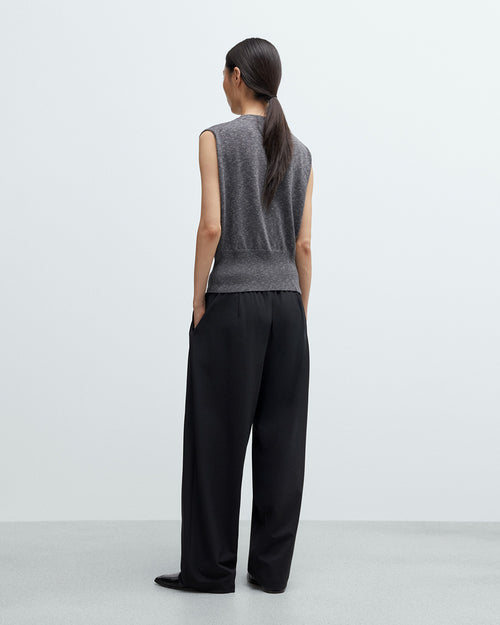 FLECKED COTTON WAISTCOAT / GREY