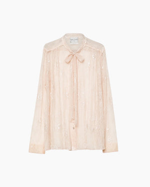 CHANTILLY LACE BOW-TIE SHIRT / LOTO
