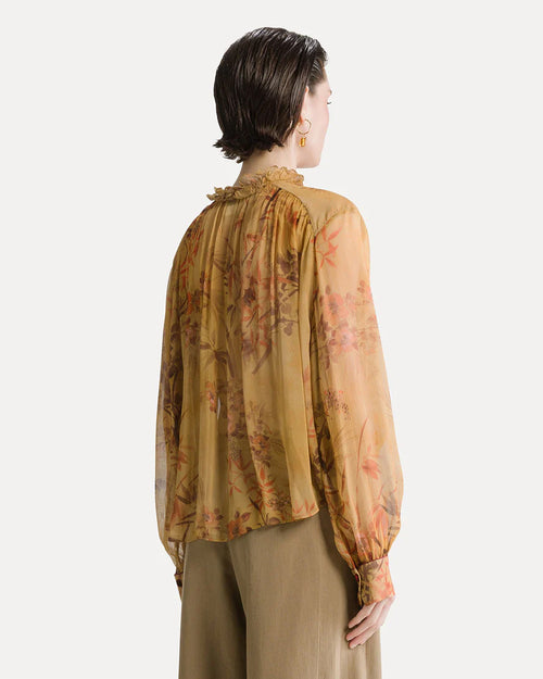 LE BAMBOU SECRET PRINT CREPONNE BOHEMIAN SHIRT / HELIODORE
