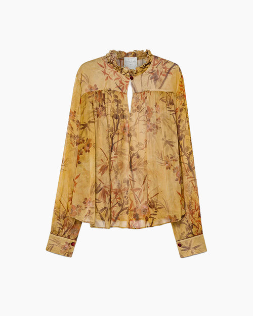 LE BAMBOU SECRET PRINT CREPONNE BOHEMIAN SHIRT / HELIODORE