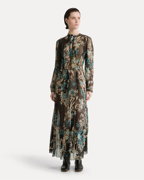 LE BAMBOU SECRET PRINT CREPONNE MIDI DRESS / OSSIDIANA