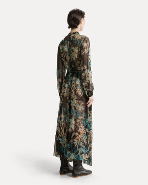 LE BAMBOU SECRET PRINT CREPONNE MIDI DRESS / OSSIDIANA