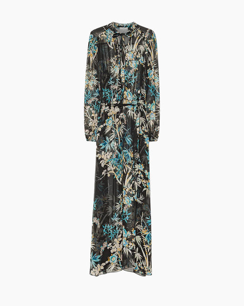 LE BAMBOU SECRET PRINT CREPONNE MIDI DRESS / OSSIDIANA