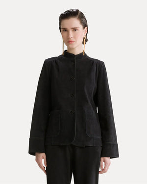 SUEDE BAND COLLAR JACKET / NOTTE