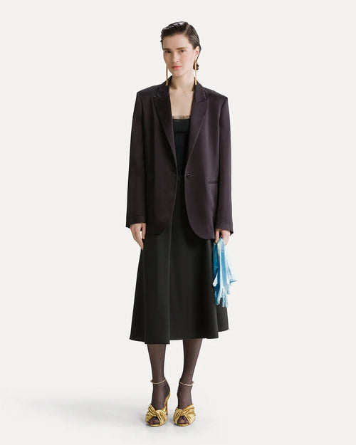 GRAIN DE POUDRE MIDI SKIRT / NERO
