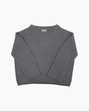 WOOL CASHMERE RIBBED BOAT NECK SWEATER / CALCEDONIO