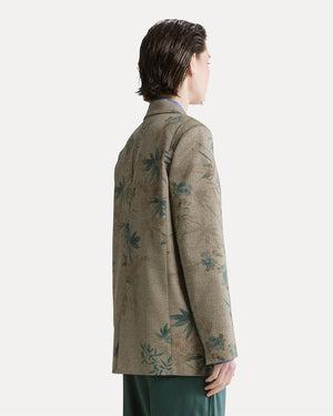 LE BAMBOU SECRET PRINT CHEVRON BLAZER / JADE