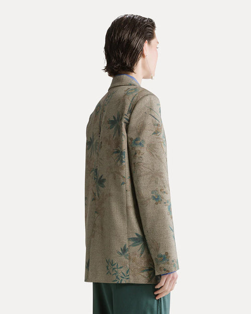 LE BAMBOU SECRET PRINT CHEVRON BLAZER / JADE