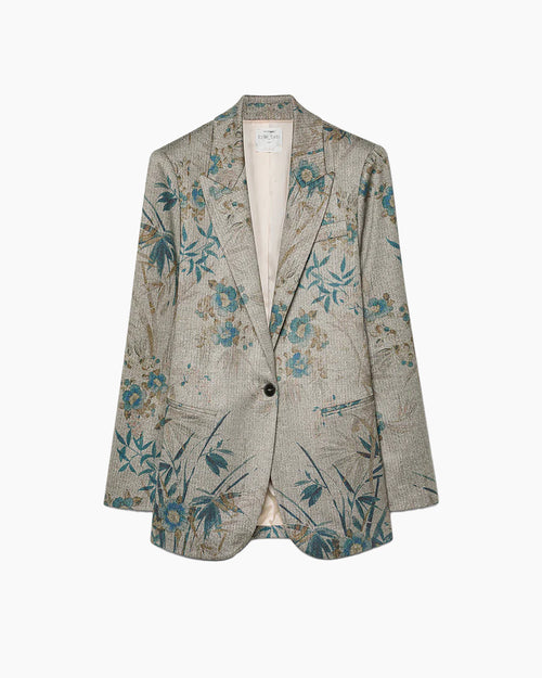 LE BAMBOU SECRET PRINT CHEVRON BLAZER / JADE