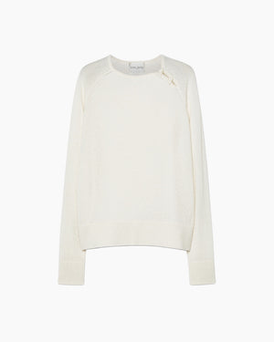 WOOL CASHMERE GAUZE TANG SWEATER / PURE