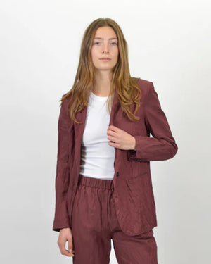 CONTEMPORARY CRINKLED COTTON JACKET / CACAO