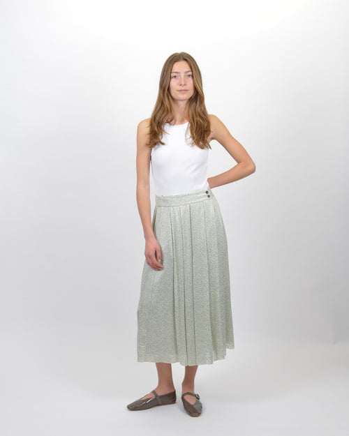 LES PETITES POIS PRINT MIDI SKIRT / LICHENE