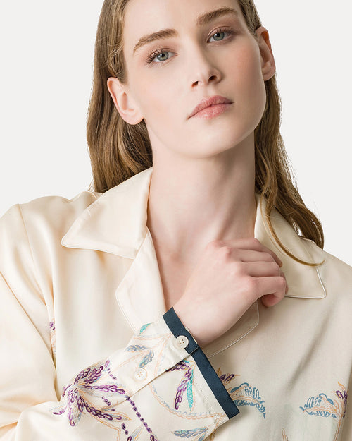 SOGNI PRINT PAJAMA SHIRT / AVORIO