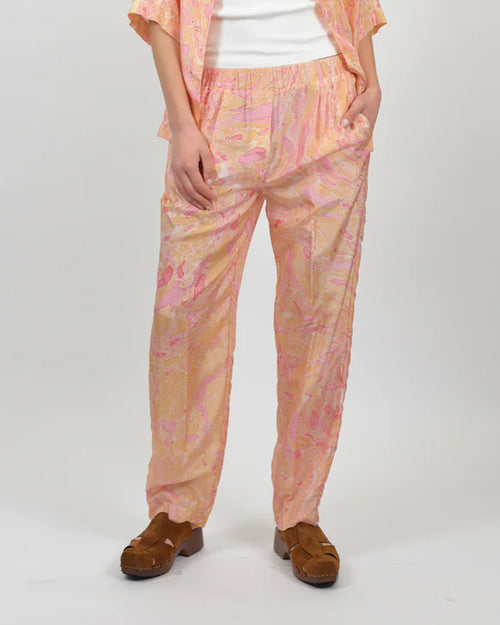 MARBLING SILK TROUSER / ROSEO