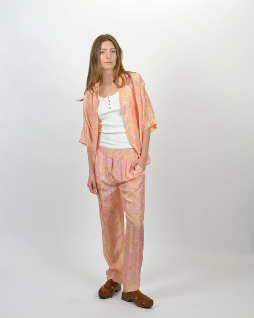 MARBLING SHORT SLEEVE SHIRT / ROSEO